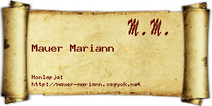 Mauer Mariann névjegykártya