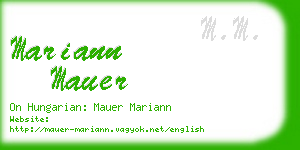 mariann mauer business card